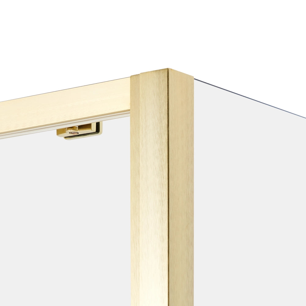 Box Doccia Vetro Temperato oro Cornice Alluminio Anta Singola 80x100x185cm