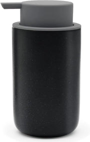 Dispensatore di sapone - riutilizzabile - adatto per cucina e bagno - 400 ml - nero - ceramica