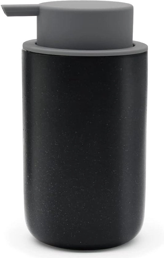Dispensatore di sapone - riutilizzabile - adatto per cucina e bagno - 400 ml - nero - ceramica