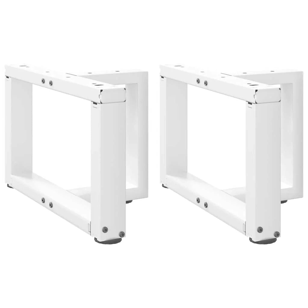 Set di 2 gambe per tavolino a forma di T 50 x 25 x 30 cm con piedini regolabili design moderno in acciaio bianco 02_0057279