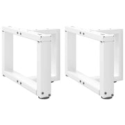 Set di 2 gambe per tavolino a forma di T 50 x 25 x 30 cm con piedini regolabili design moderno in acciaio bianco 02_0057279