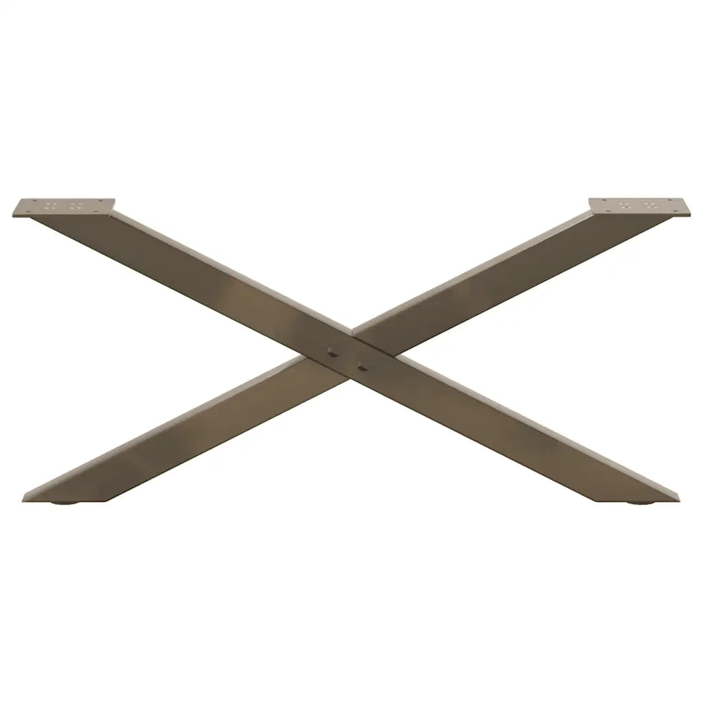 Gambe per Tavolino da Caffè a Forma di X 2 pz Acciaio Naturale 70x(30-31) cm Acciaio 4012887