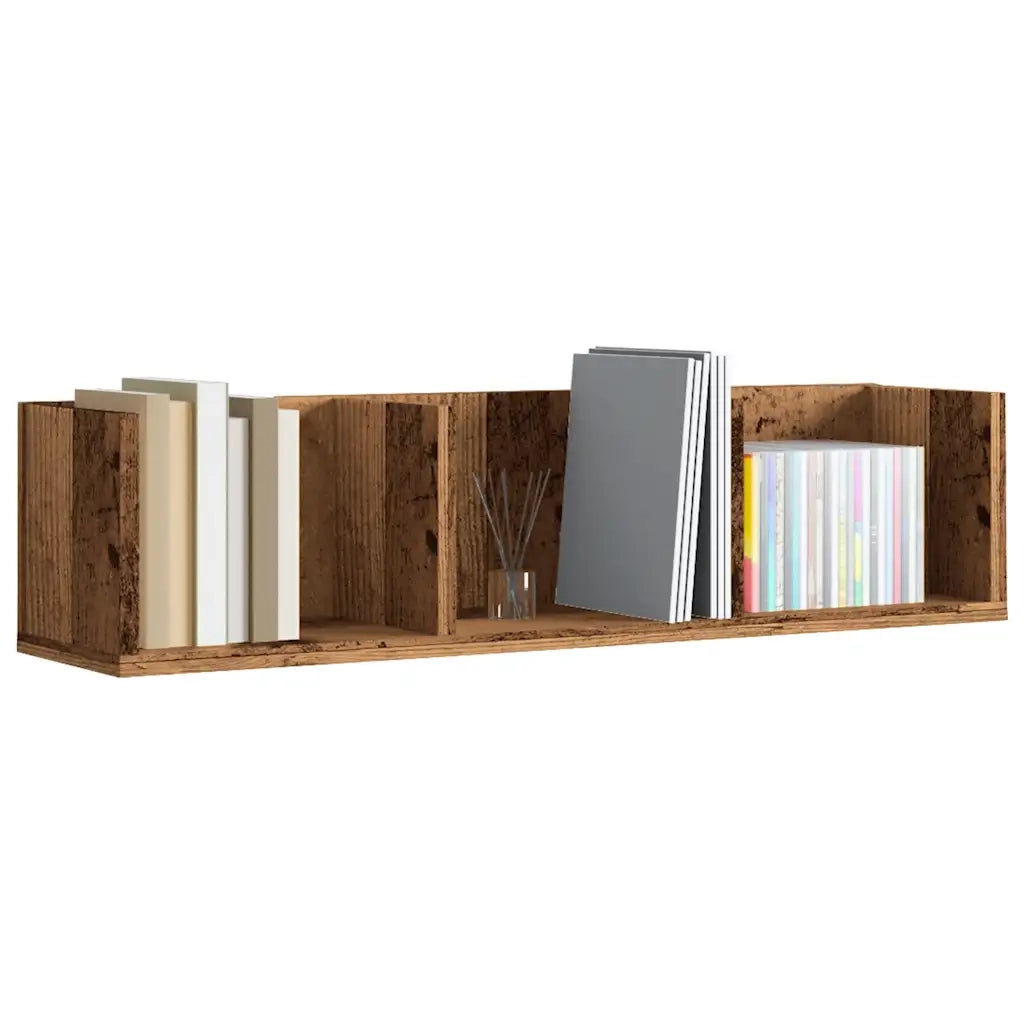 Scaffale Porta CD a Parete Antico 75x18x18 cm Legno Multistrato 855948