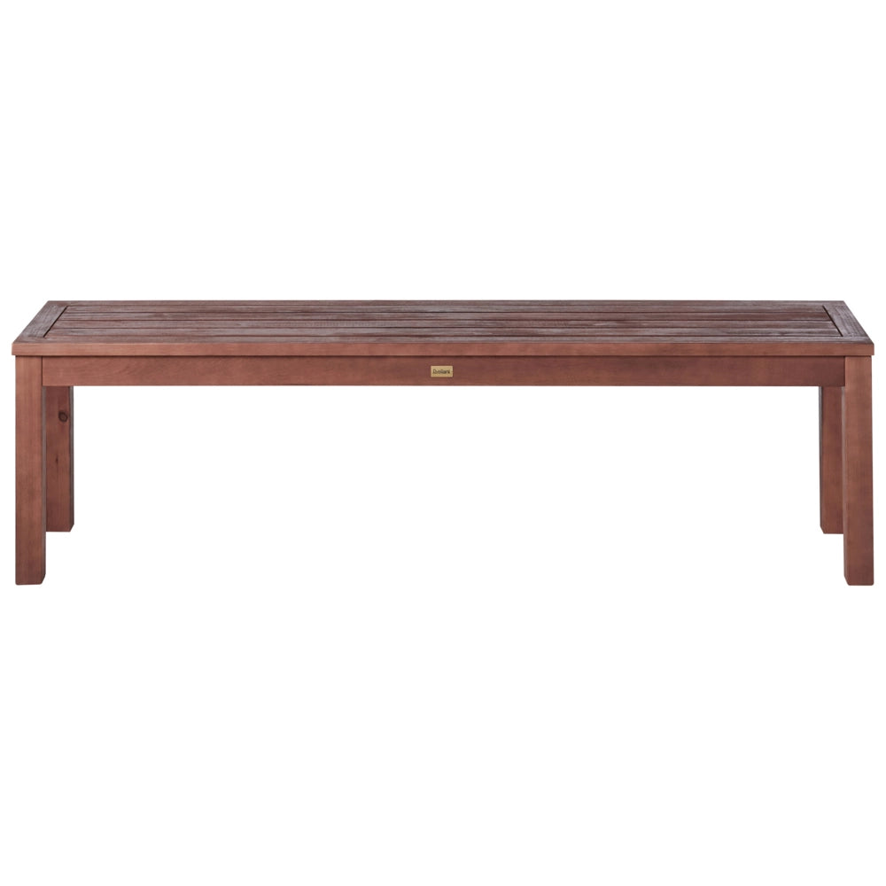 Panchina da Giardino Rustica in Solido Legno di Eucalipto Naturale 160 cm