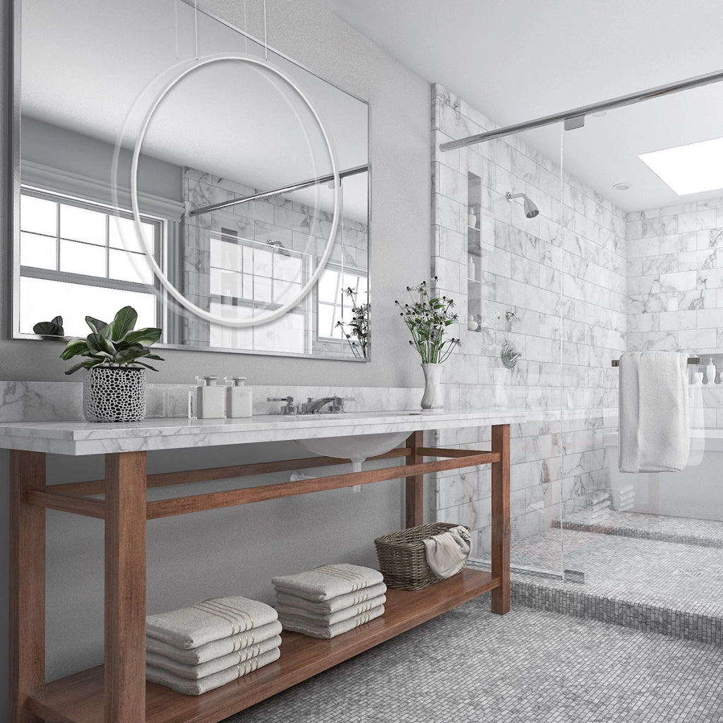 Sospensione Mirror bianca Ø90 LED 47W CCT IP44 Light Prestige