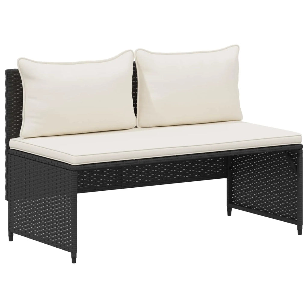 Set di divani da esterno con cuscino 4 pcs Nero e Bianco Crema 42025890