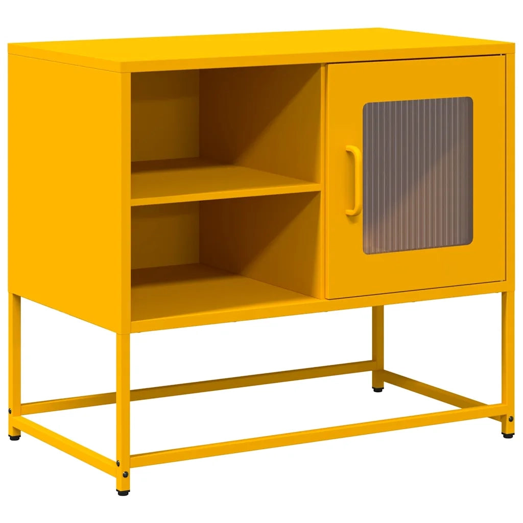 Mobile TV Giallo Senape 68x39x60,5 cm in Acciaio