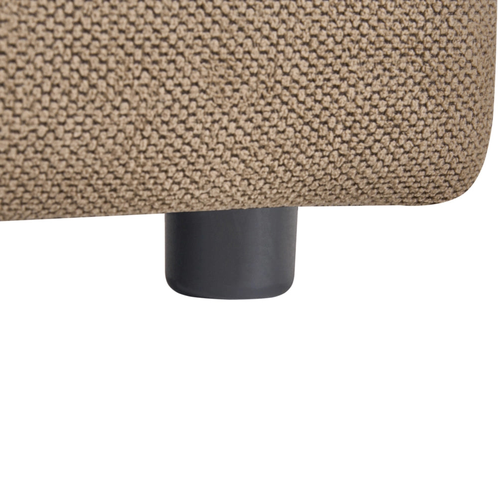 Pouf in tessuto marrone, elemento modulare per divano, poggiapiedi rettangolare, soggiorno stile moderno