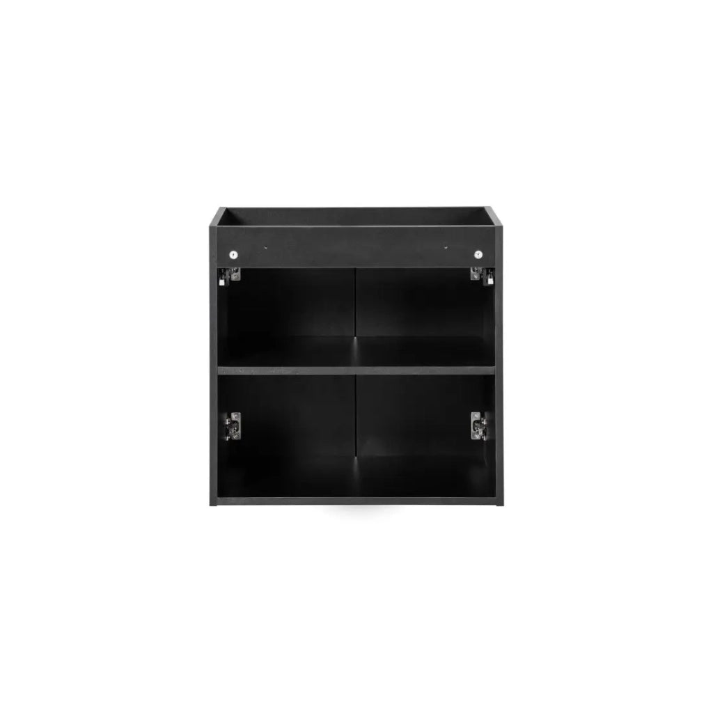Mobile sottolavabo da bagno VANO – 2 porte – Nero opaco – L60 × P39 × H57 cm – Da appendere
