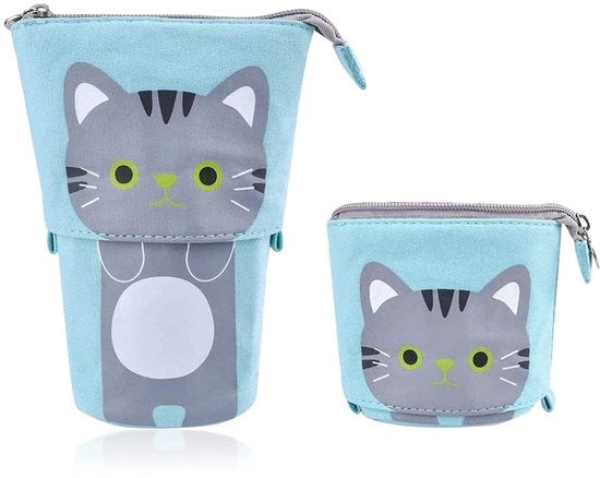 Etui 2-in-1 con cerniera, astuccio e tappeto per penna, astuccio per ragazze, astuccio verticale, astuccio telescopico, tappeto per penna per ragazze e studentesse