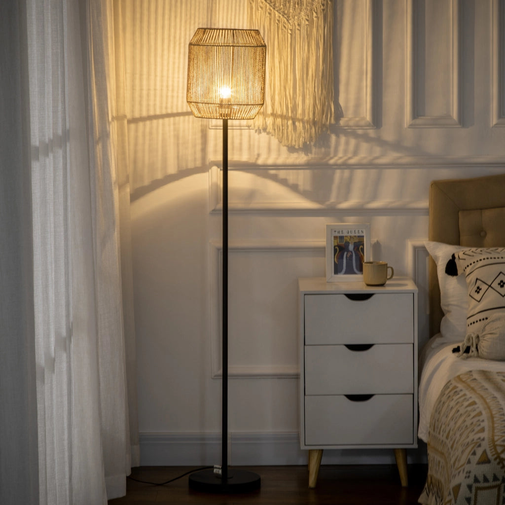 Lampada da terra con paralume in carta ¨C Minimal ¨C base E27, ? 26 x 164H cm