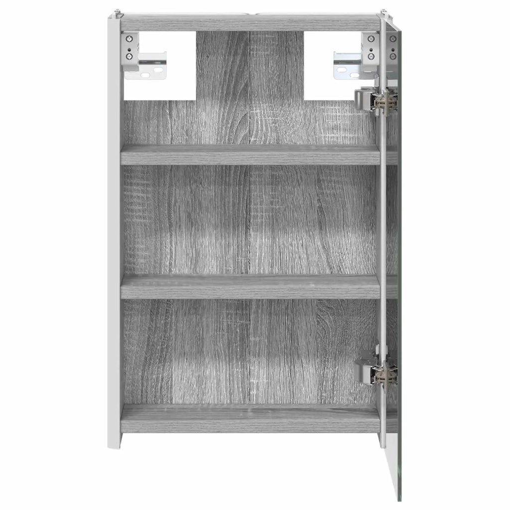 Mobiletto per specchio da bagno Grigio Sonoma 33 x 11,5 x 50 cm