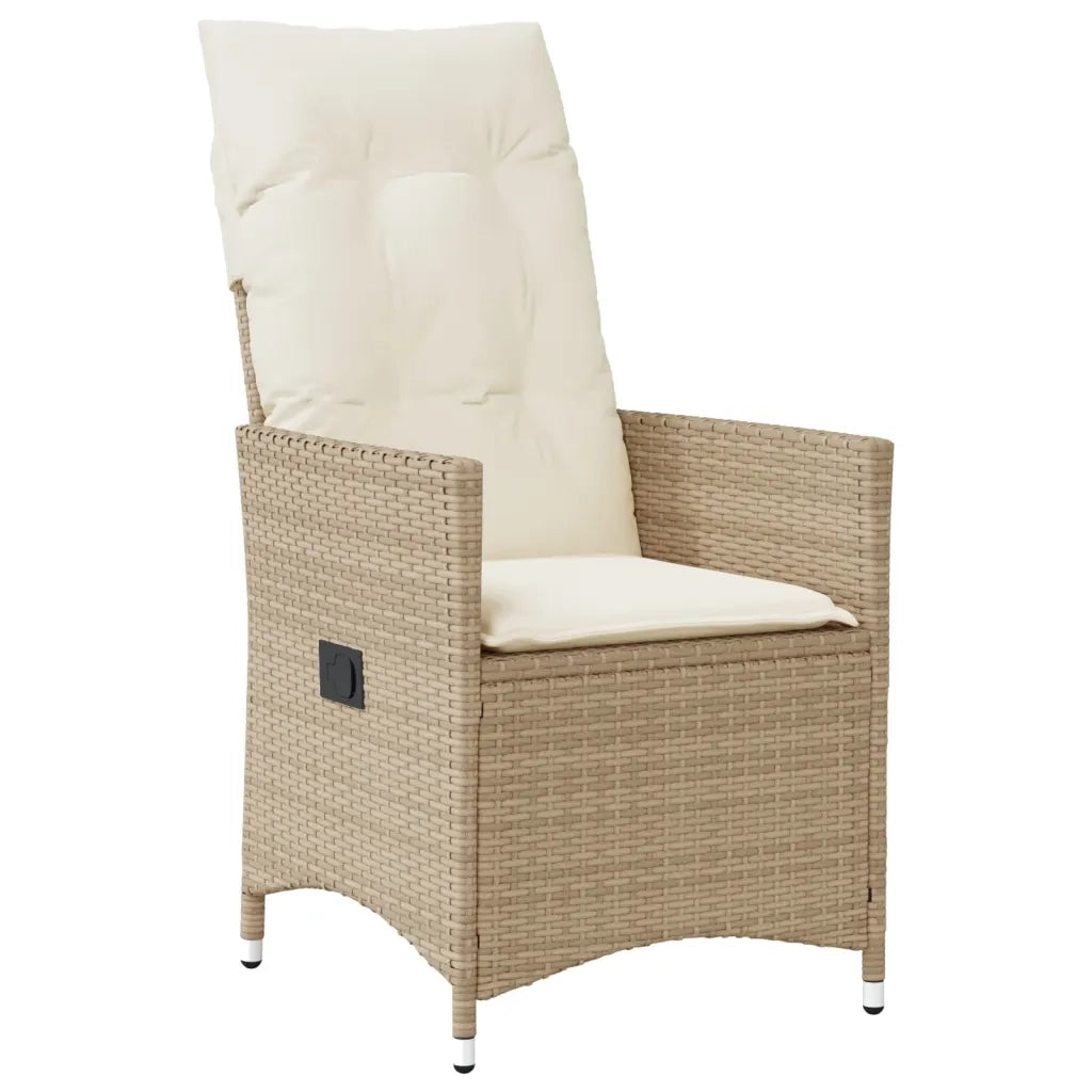 vidaXL Set da Bistrò da Giardino 9 pz con Cuscini Beige in Polyrattan