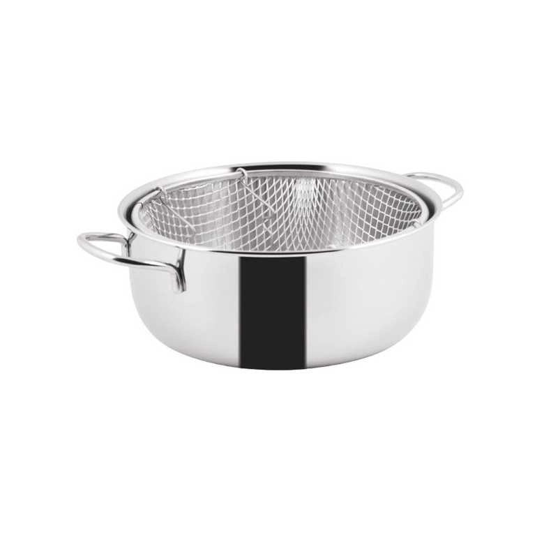 Friggitrice Inox con Cestello cm 24 Metalsomma