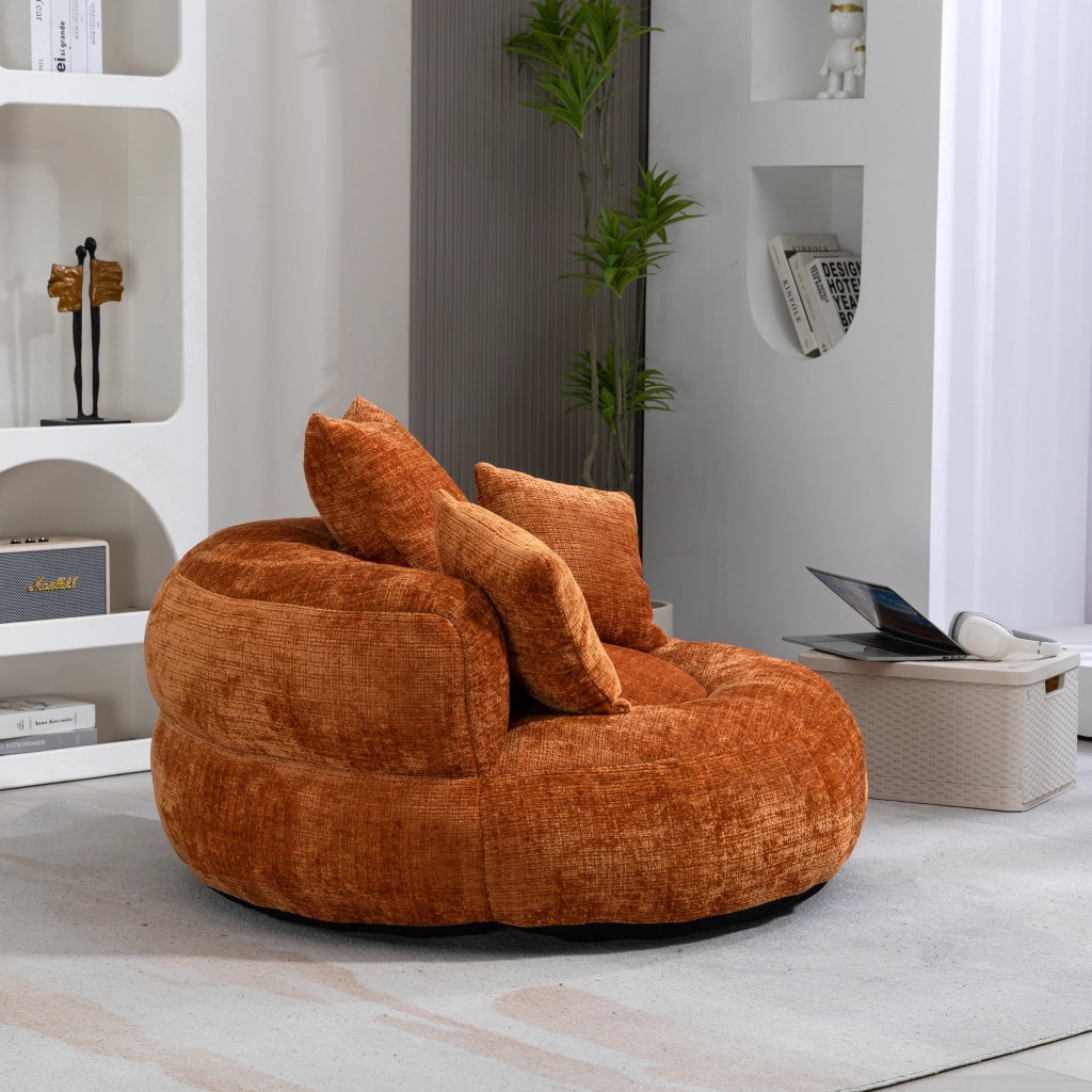 POLTRONA Sacca Relax 108x108x52 cm Chenille Arancione
