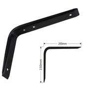 Trade Shop - Staffe Angolari 2pz Supporto Staffa Angolare Reggimensole Nero 200 X 150 X 30 Mm -