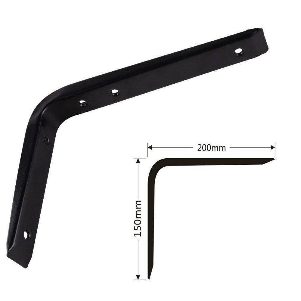 Trade Shop - Staffe Angolari 2pz Supporto Staffa Angolare Reggimensole Nero 200 X 150 X 30 Mm -