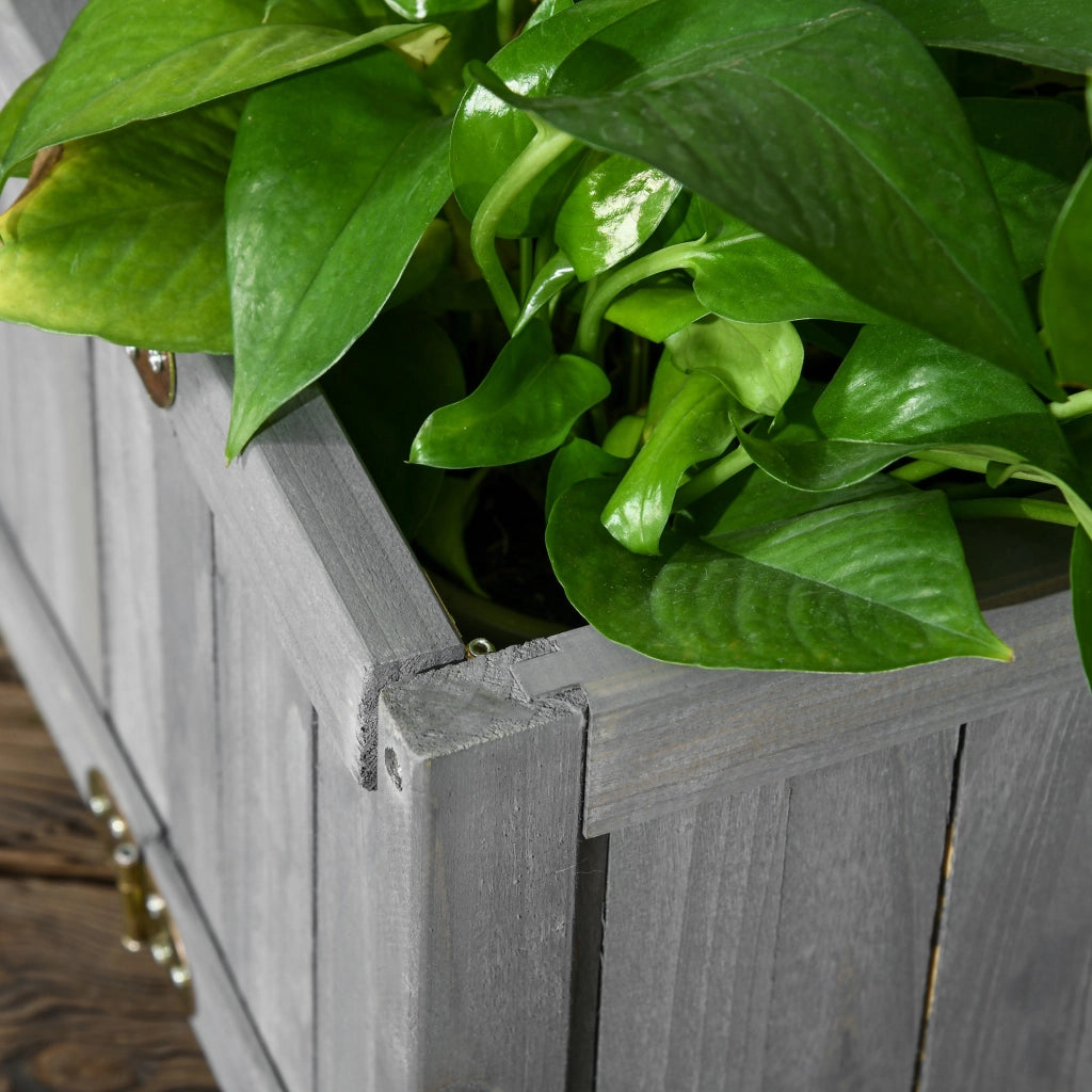 Fioriera Pieghevole in Legno per Giardino Balcone Terrazza ¨C Zephmum ¨C 70x30x25 cm Grigio
