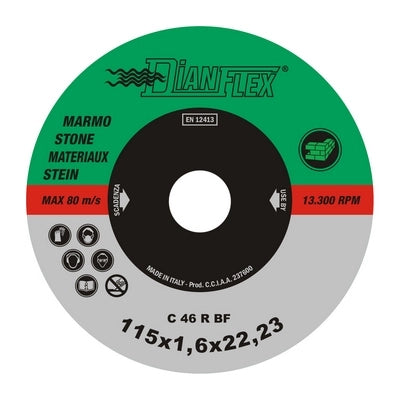 DISCO ABRASIVO PER MARMO- mm 115 x sp. 1.6- DH- pezzi 1