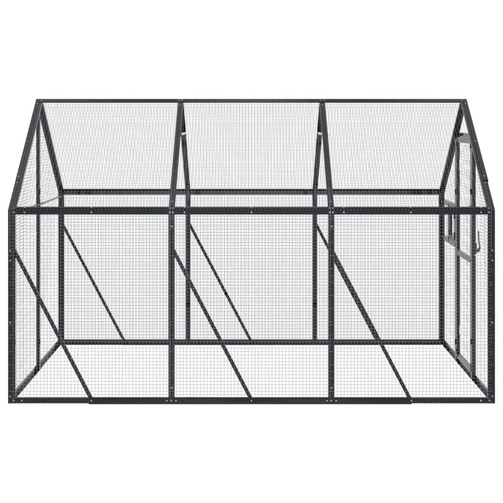 Voliera a gabbia 1,79 x 3 x 1,85 m alluminio antracite 02_0045633