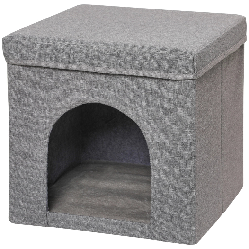 Casetta per Gatti Pieghevole a Cubo ¨C zephmum ¨C Grigio 36.5x36.5x36.5 cm