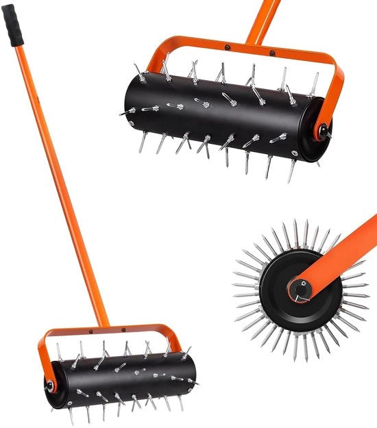Luminaria per giardino con tamburo regolabile - Trattore per giardino - Attrezzo per giardini - 42 denti affilati - 5 cm di lunghezza - Manico ergonomico