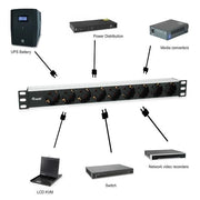 Power strip 9bay cee7/4 w. 1 8m cab - 333292
