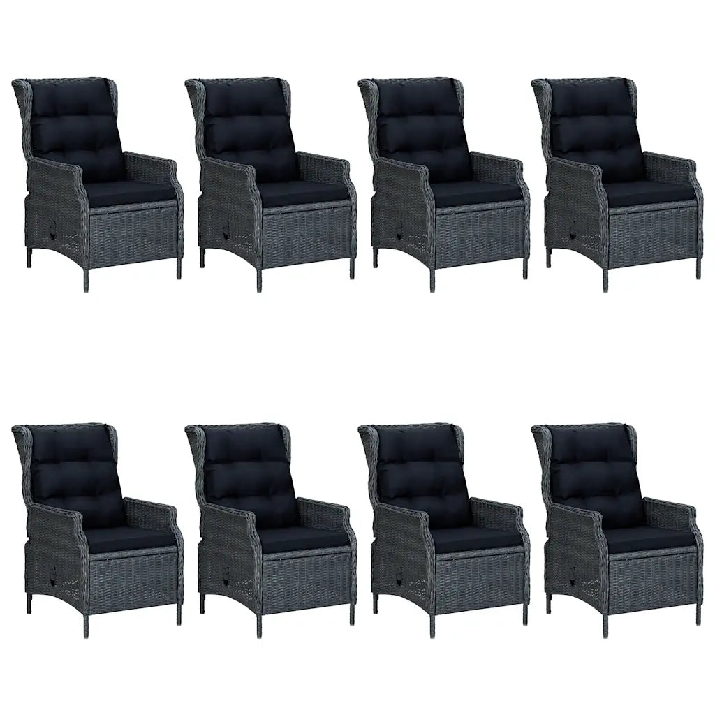 Set da Pranzo da Giardino 9 pz Grigio Scuro 3067935