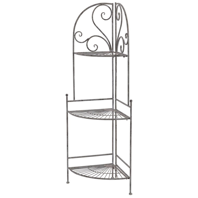 Set di 2 Scaffali Angolare 3 Ripiani Jude 49x36x122 Metallo Grigio Anticato