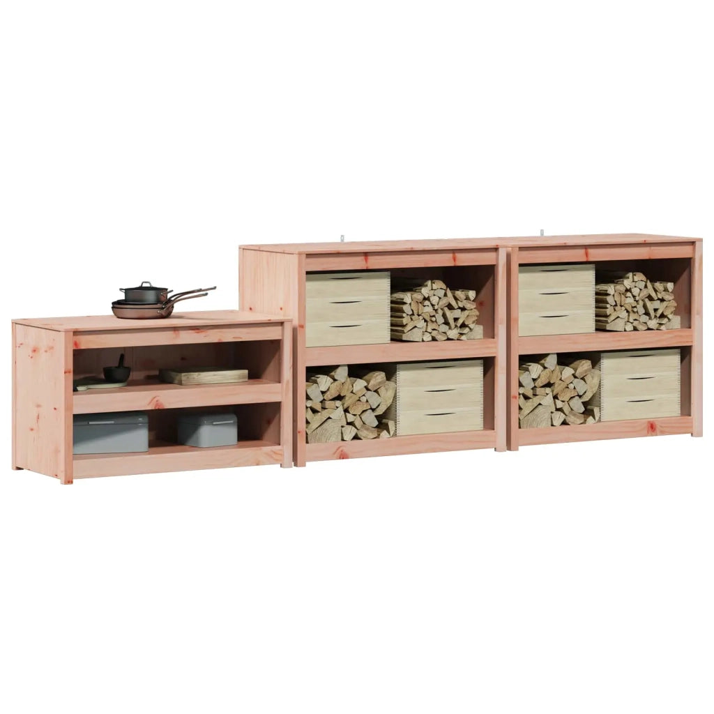 Mobile da cucina da esterno MEPPEL 3 pz Bianco 3443798