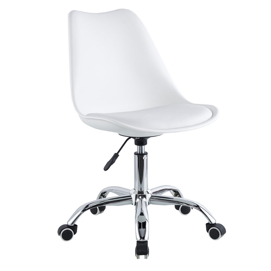 Sedia Operativa da Ufficio 48,5x49x80/88 cm May Bianca