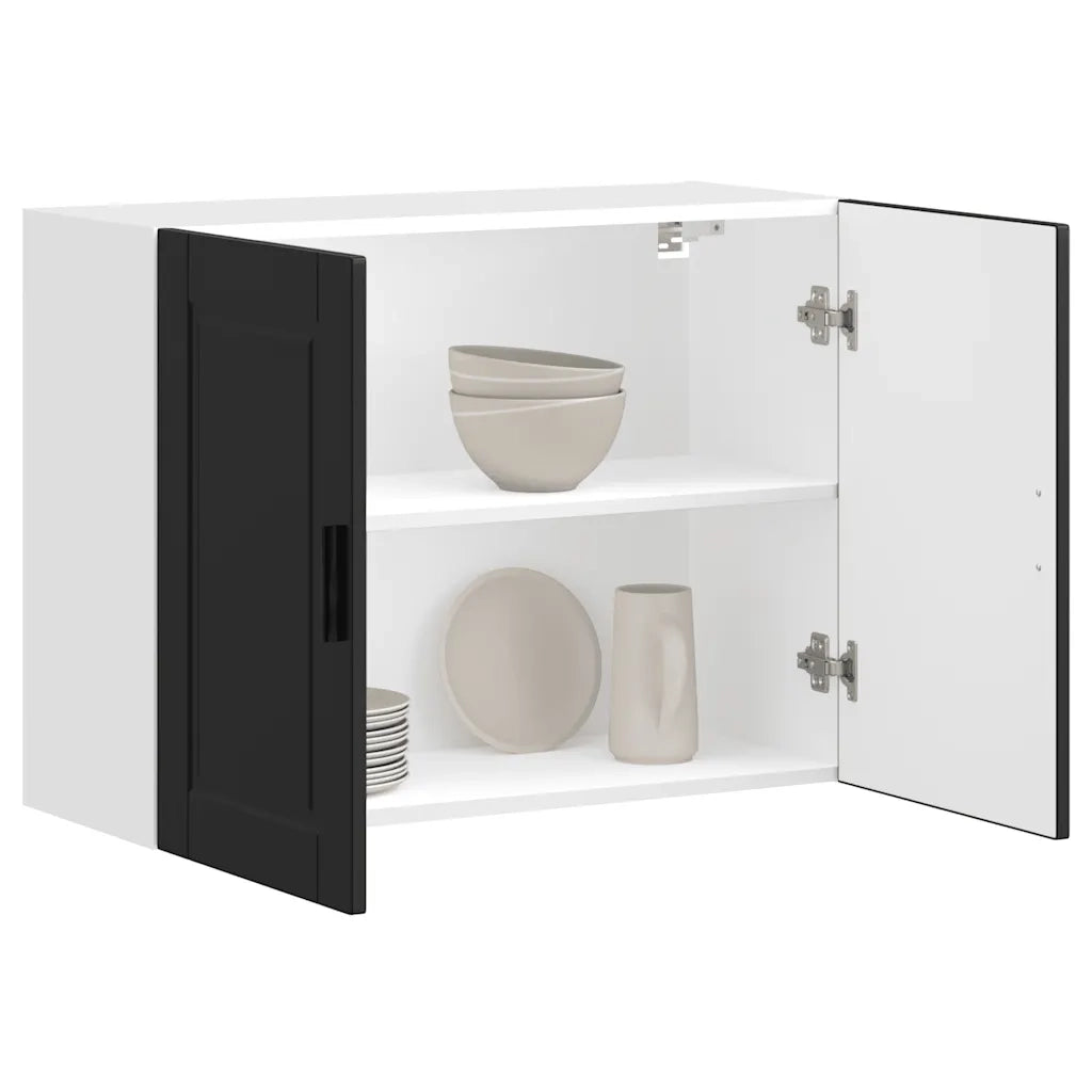 Pensile da Cucina-Mobile Cucina da Parete Porto Nero in Legno Multistrato 142194