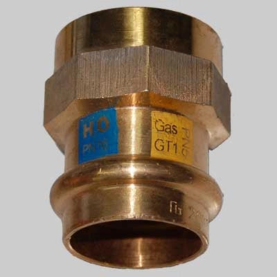 RACCORDO BRONZO DIRITTO FEMMINA A PRESSARE  18 x 3/4     MADE IN ITALY