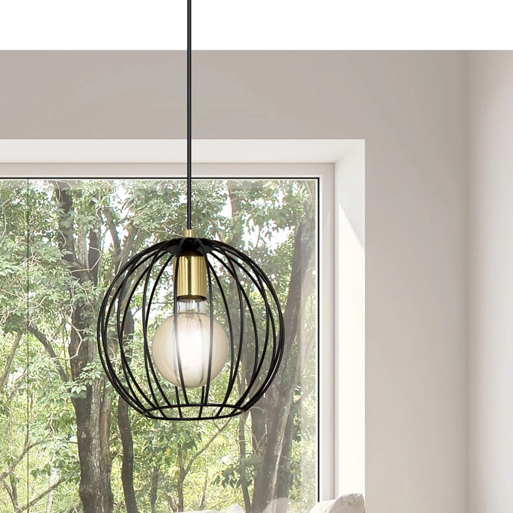 Sospensione Contemporanea Omoikane Acciaio Nero 1 Luce E27 Ip20