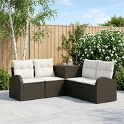 Set di divani 5 pz Nero e Bianco Crema 3447772