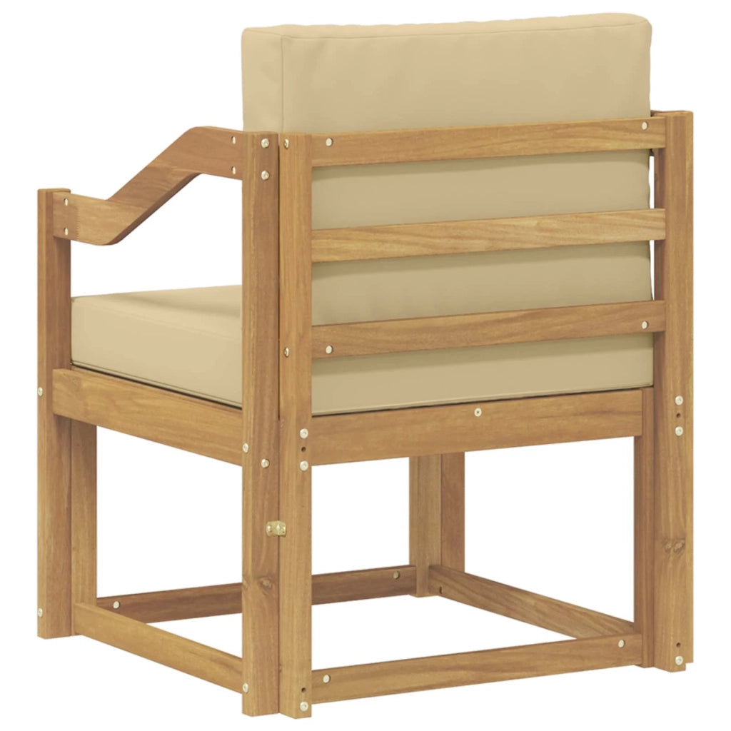 2 Pezzo Set di divani da esterno-Sofa da giardino Poliestere Bianco e Beige 231543