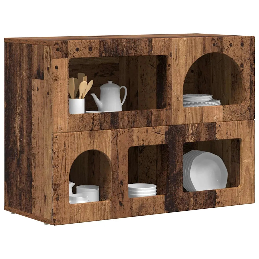 Credenza | Madia | Buffet da pranzo | Armadio da pranzo Legno vecchio 80.5 x 35 x 59 cm Legno multistrato
