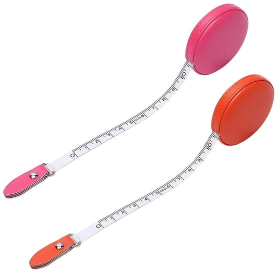 Misuratore di corpo a doppia faccia portatile da 150 cm in pelle reale, 2 pezzi