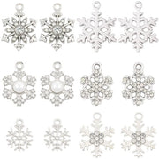 36 pezzi di pendenti a forma di fiocco di neve con strass per gioielli e decorazioni