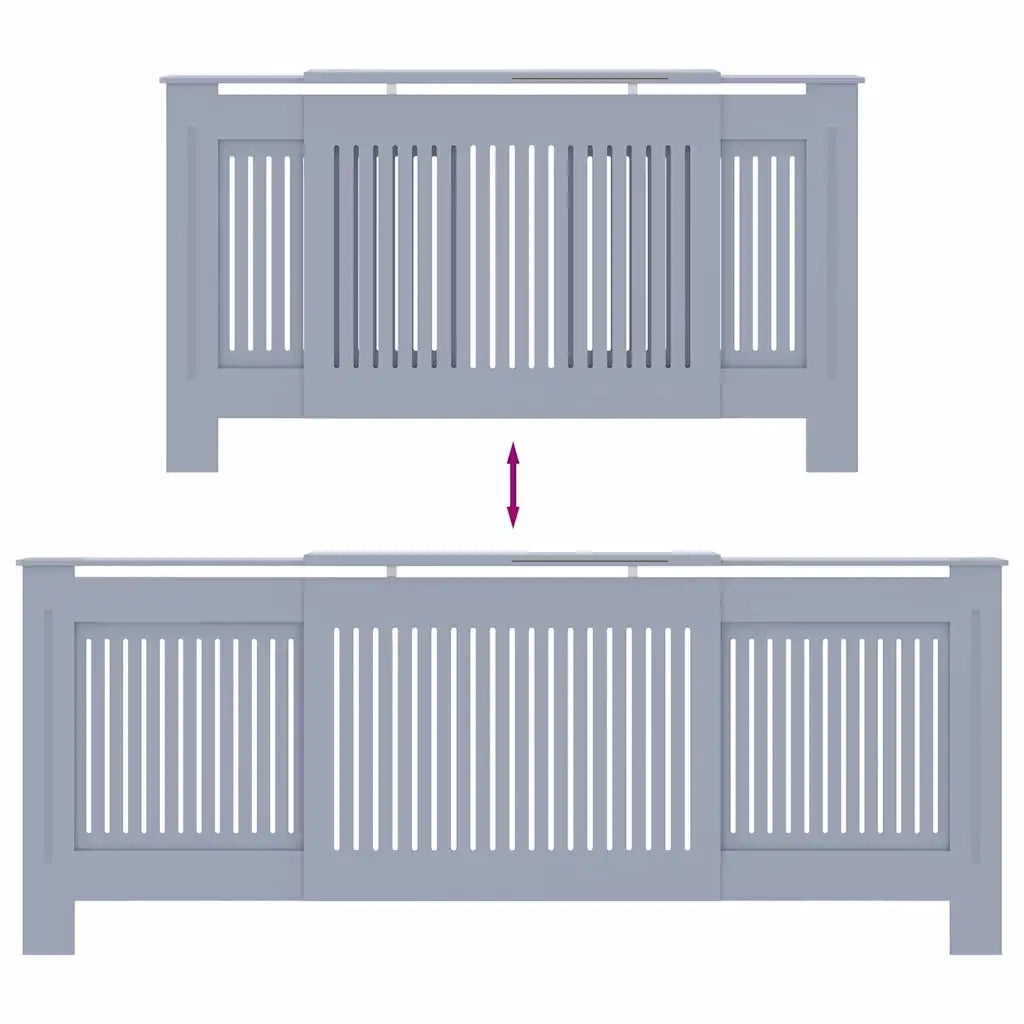 vidaXL Copertura per radiatori 2 pcs Grigio (142-205) x 20.5 x 81.5 cm