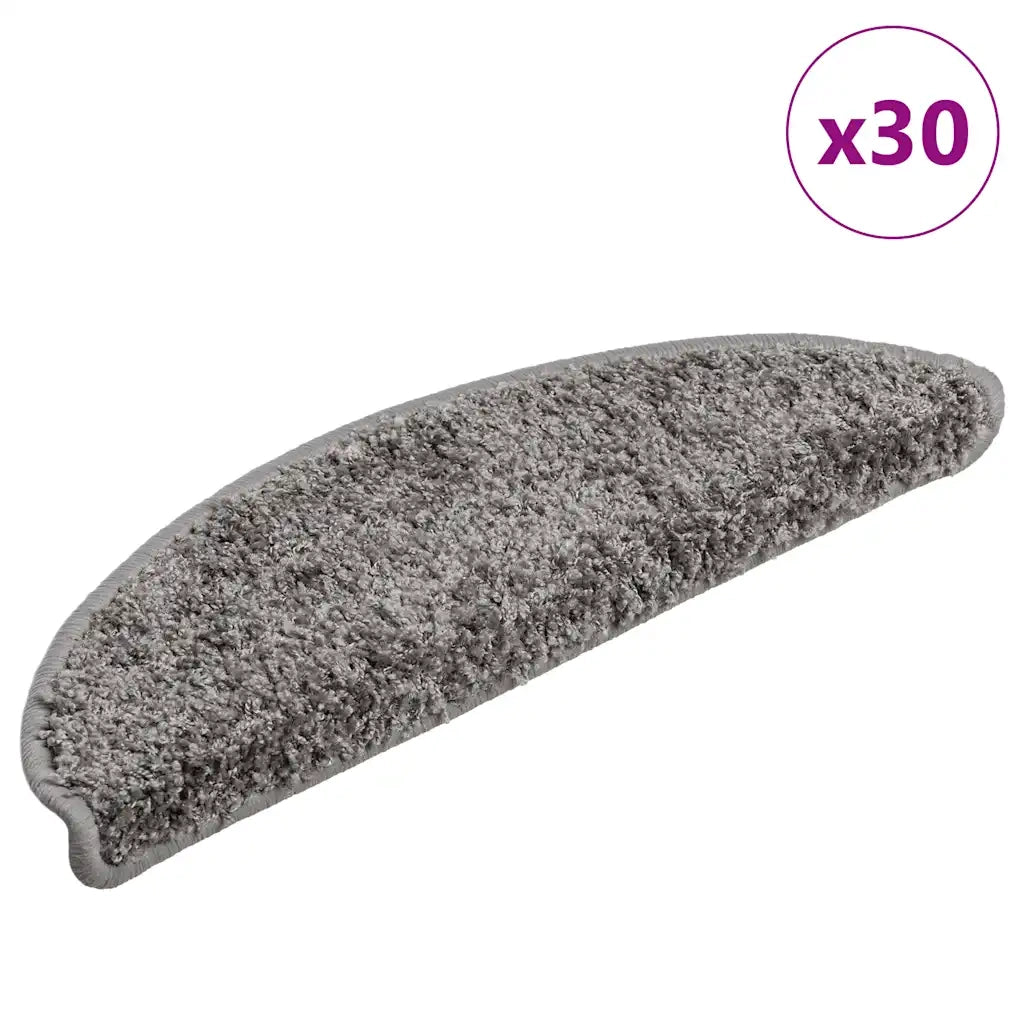 Tappetini per scale 30 pz 56x17x3 cm Grigio Semicircolari 3365799
