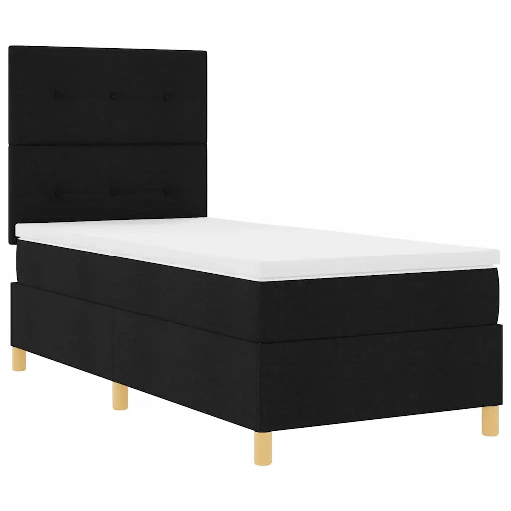 Letto a Sorgente LED con materasso Nero 100 x 200 cm Tessuto 3343077