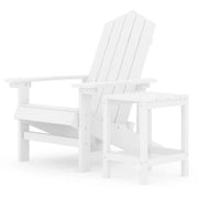 Sedia da Giardino | Sedie da Esterno con Tavolo Adirondack in HDPE Bianco