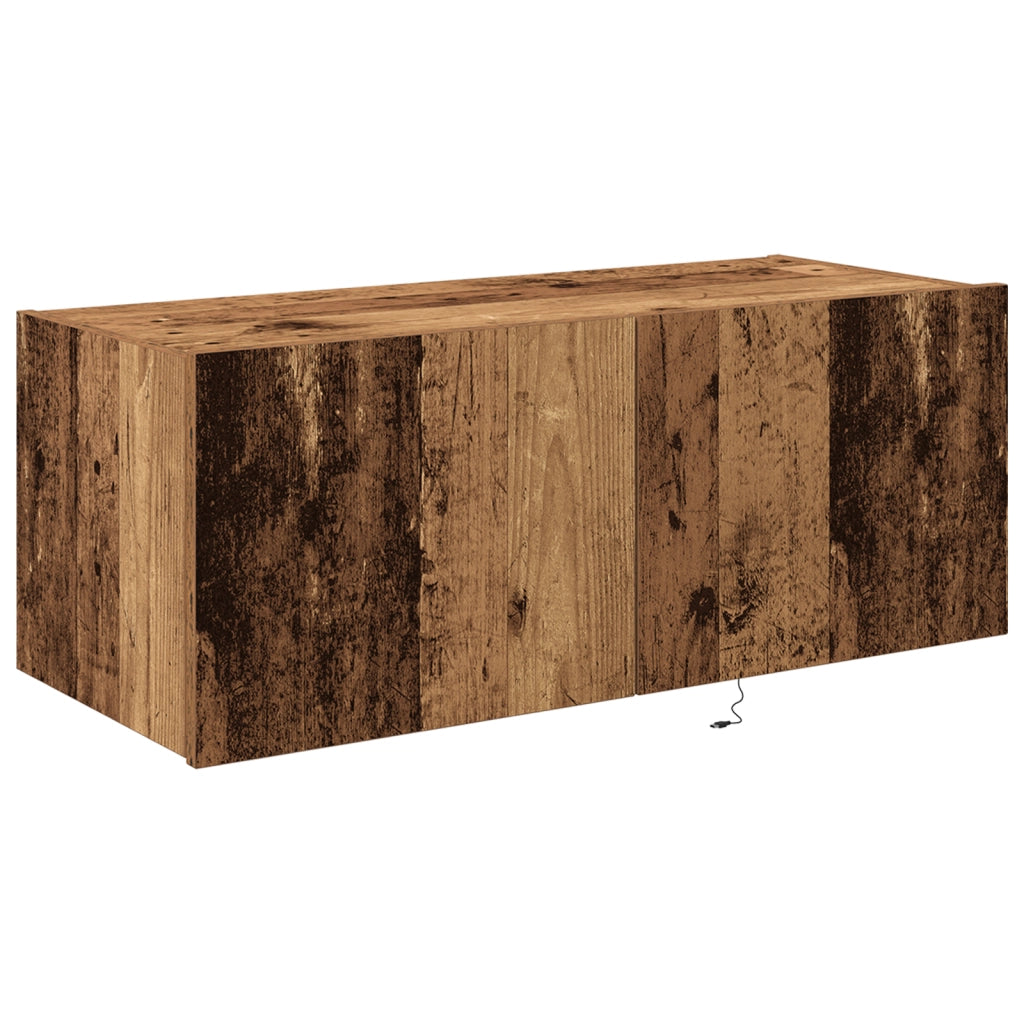 Cabinet TV  con luci LED Legno Vecchio 80x35x31 cm