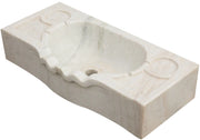 Biscottini Lavandino smerlato in marmo bianco L60xPR30xH14 cm Vasca smerlata realizzata