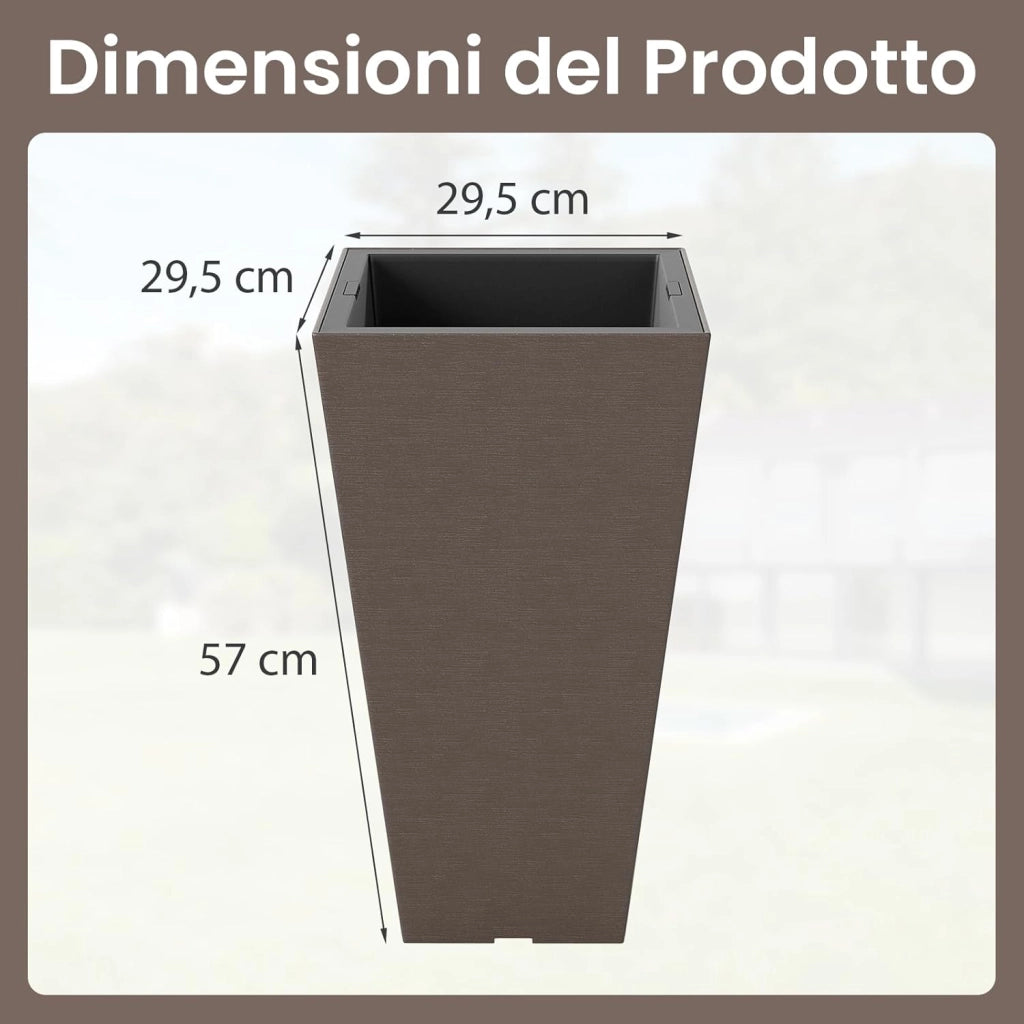 Vasi Alti per Piante, Vasi Grandi da Esterno ed Interno con Fori di Drenaggio, Contenitori Decorativi per Piante per Giardino, Balcone e Veranda (Modello 4)