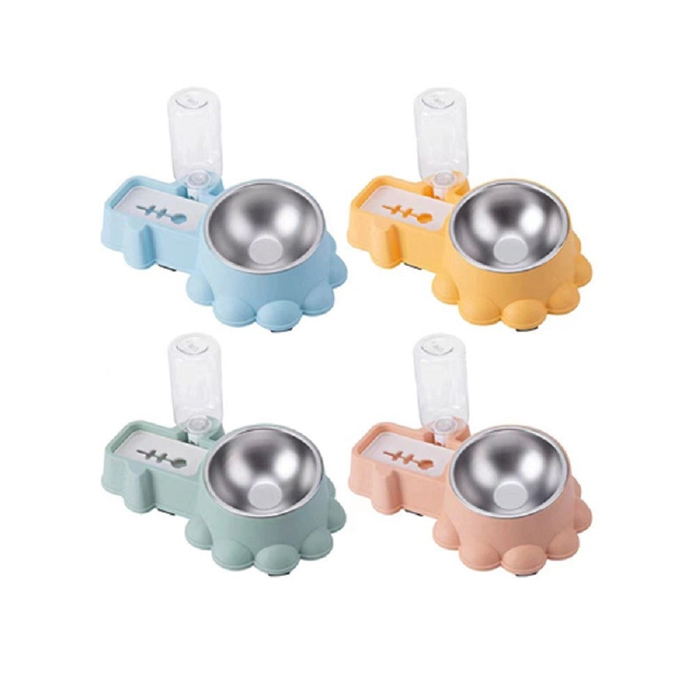 Trade Shop - Ciotola Doppio Corpo Combo Per Cibo Acqua Dispenser In Plastica Per Cani Gatti -
