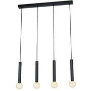 Lampadario A Sospensione Contemporaneo Cortenova Acciaio Nero 4 Luci E27