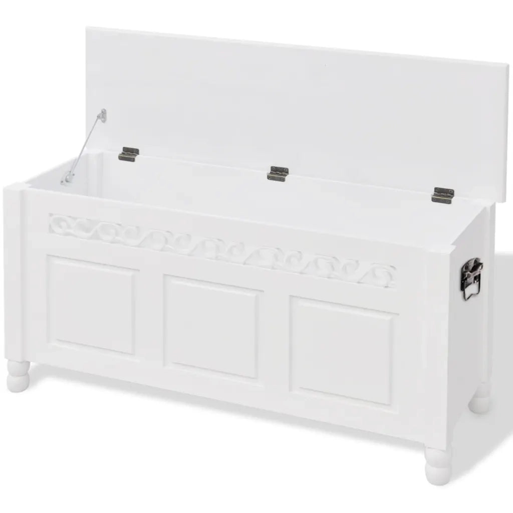 Cassapanca in Stile Barocco MDF Bianca 242646