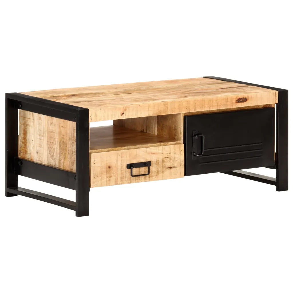 Tavolino da CaffÃ¨ 100x50x40 cm in Legno Grezzo di Mango cod mxl 64227